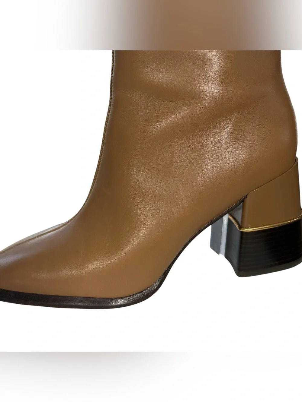 Tory Burch Leather Ankle Boots Size 7 Almond Flour